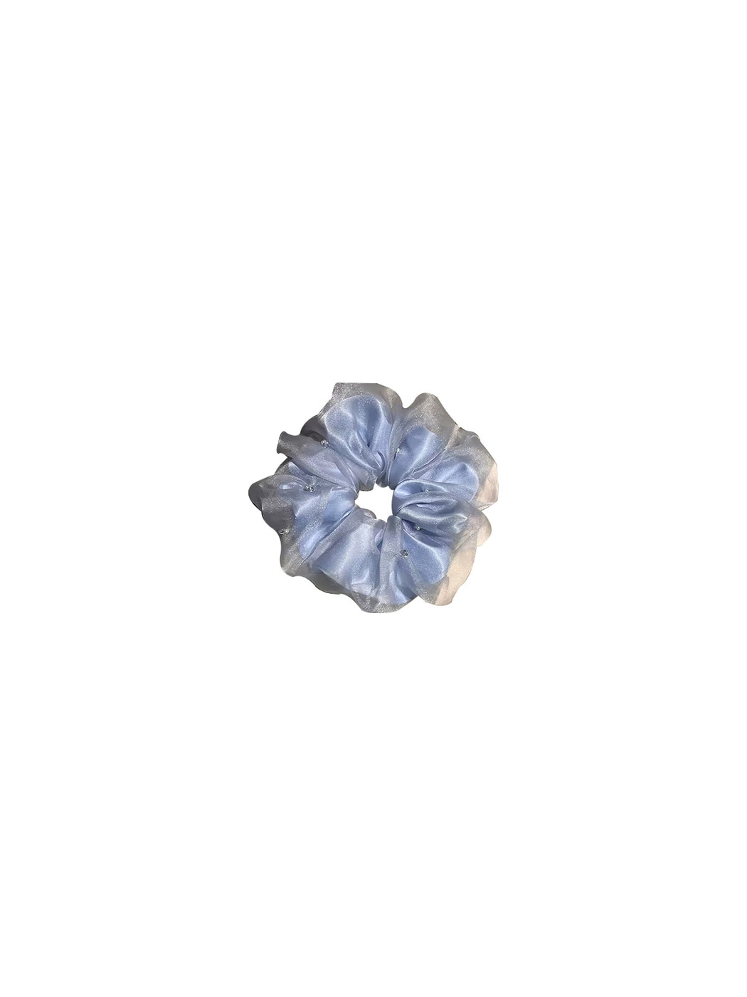 Gifty - Blue Organza Polyester Round Design Scrunchie