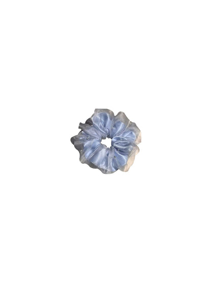 Gifty - Blue Organza Polyester Round Design Scrunchie