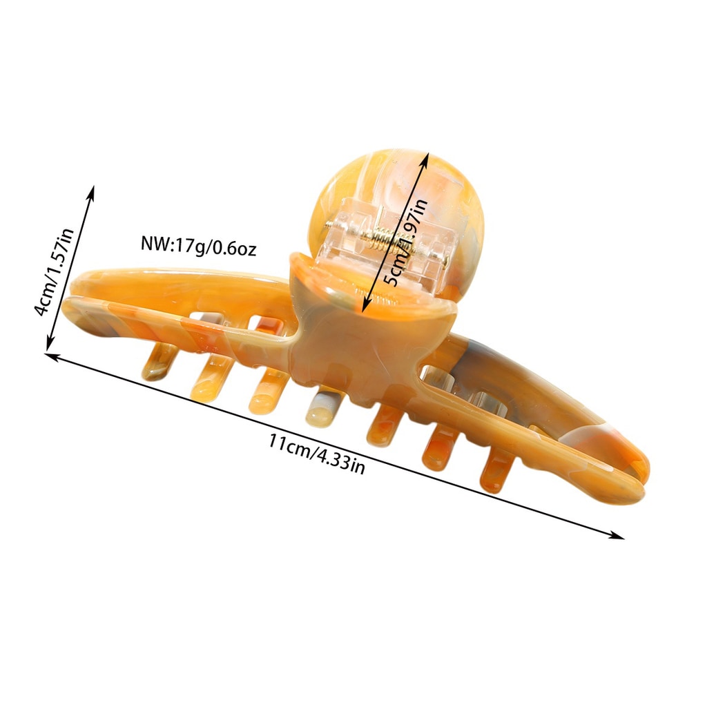 Beau - Glossy Marbled Wide Arc Hair Claw Clip