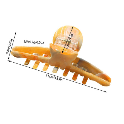 Beau - Glossy Marbled Wide Arc Hair Claw Clip