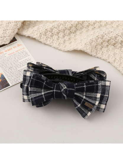 Beau - Vintage Bow Plaid Large Claw Clip