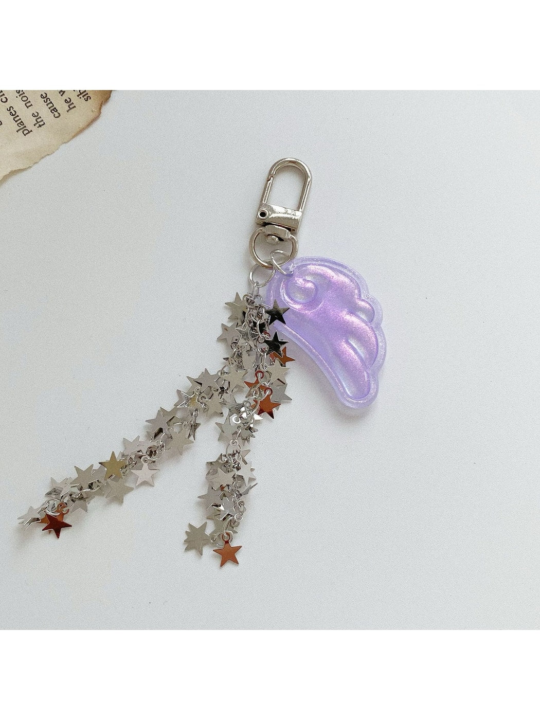 Keypus - Acrylic Angel Wing Star Chain Keychain