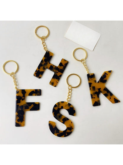 Keypus - Leopard Print Letter Keychain