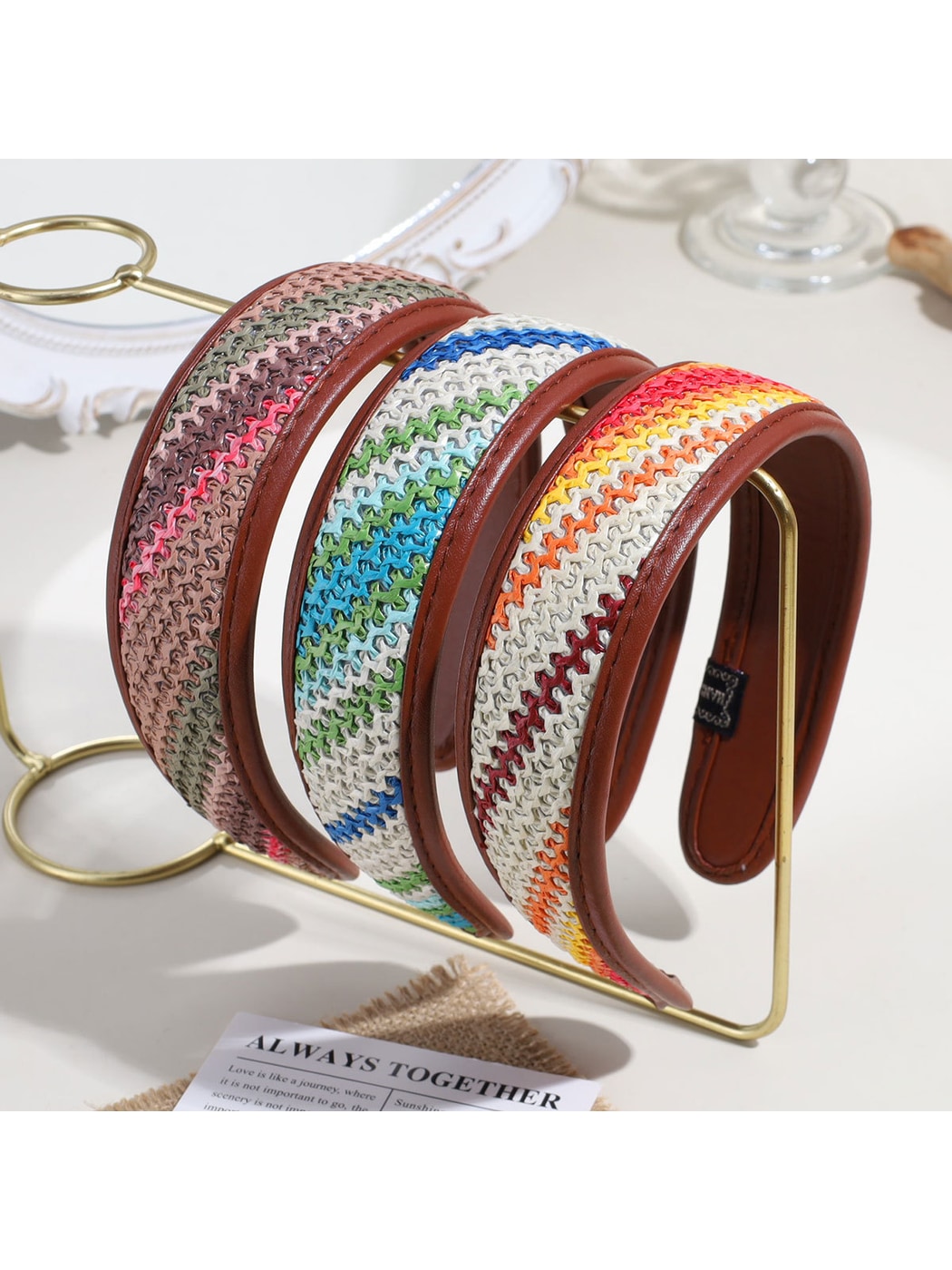 Gifty - Braided Woven Retro Style Wide Brim Headband