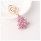 Pink Christmas tree keychain