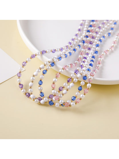 Velra - Elegant Solid Color Beaded Eyeglass Strap