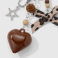 Keypus - Y2K Leopard Print Note and Bow Keychain