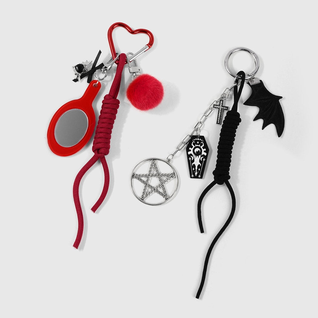 Keypus - Halloween Black Wing Cross Keychain