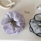 Gifty - Ruffled Polka Dot Mesh-Look Polyester Scrunchie