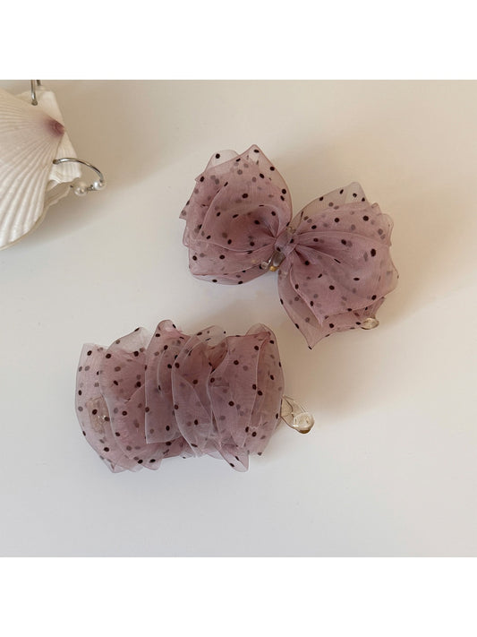 Beau - Sheer Mesh Bubble Bow Banana Clip