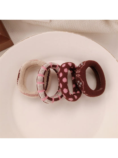 Gifty - Vintage Check Hair Tie (4 Pcs)