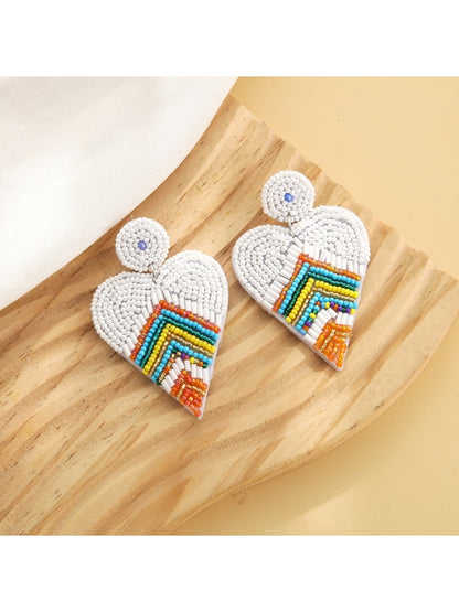 Earedge - Heart Shaped Floral Pendant Earrings