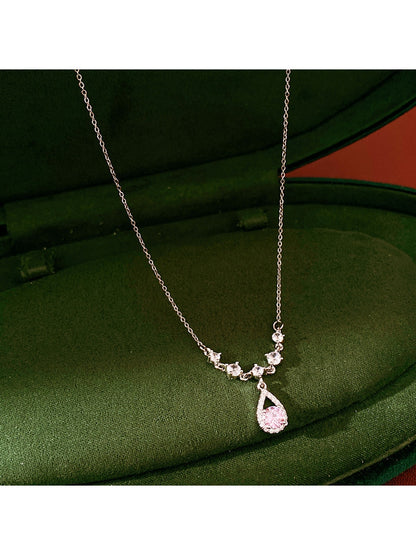Nozari - Alloy Drop Pendant Clavicle Chain Necklace