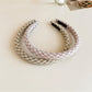 Gifty - Slim Plaid Check Pattern Simple Women Headband