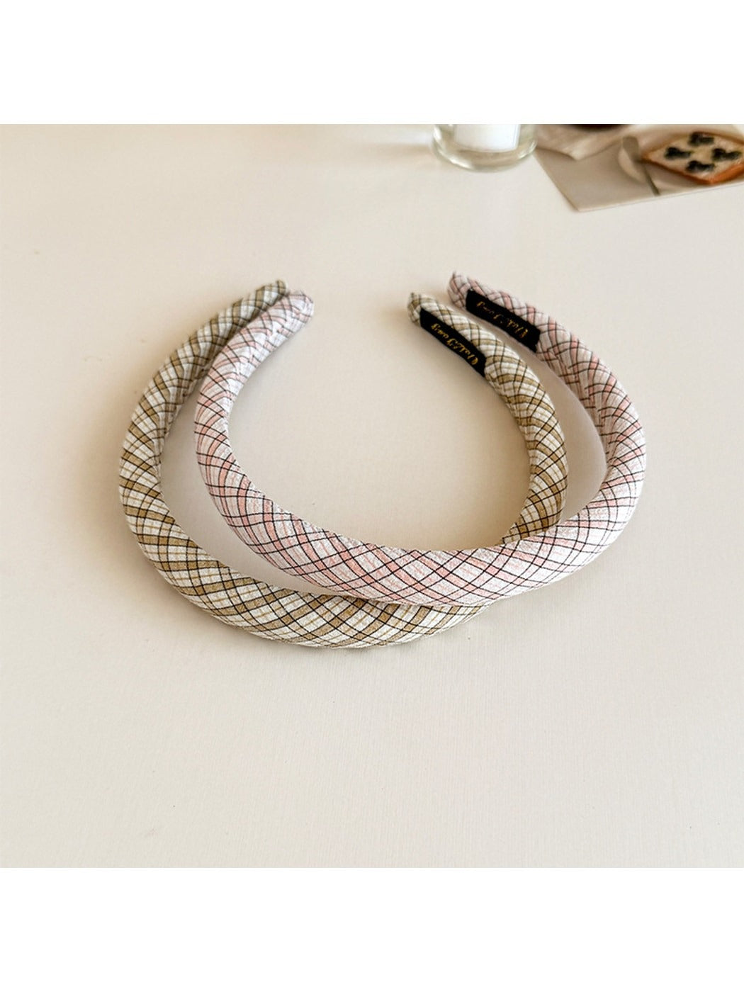 Gifty - Slim Plaid Check Pattern Simple Women Headband