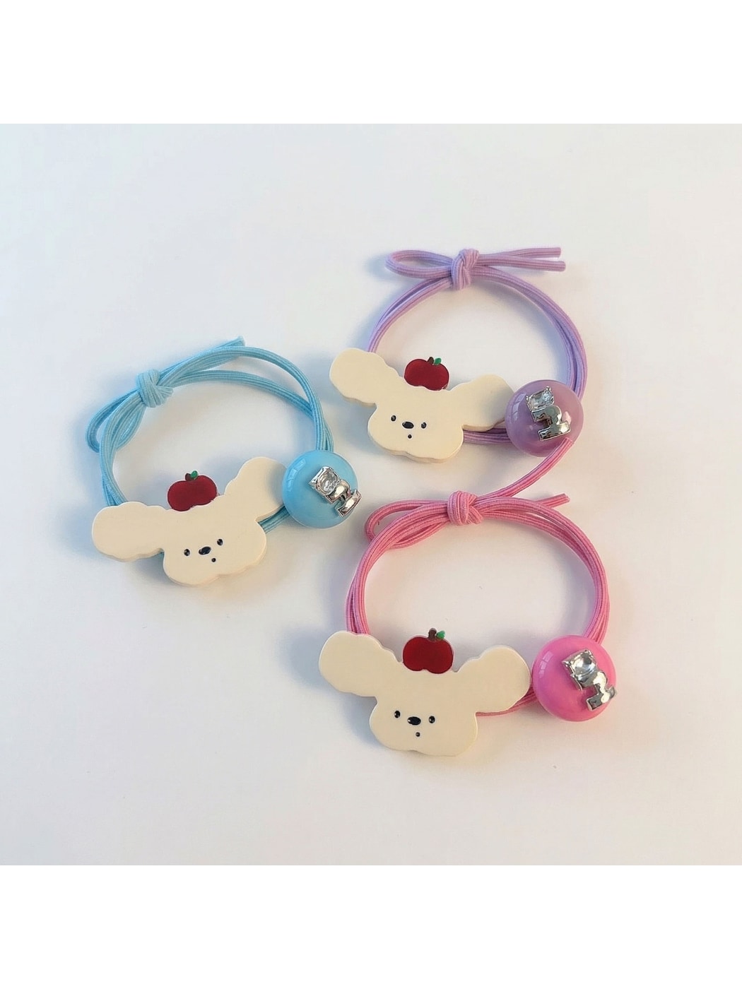 Gifty - Cute Dog Motif Elastic Beaded Hair Tie