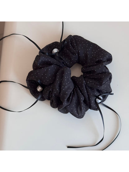 Beau - Polka Dot Ribbon Bow Detail Hair Claw Clip