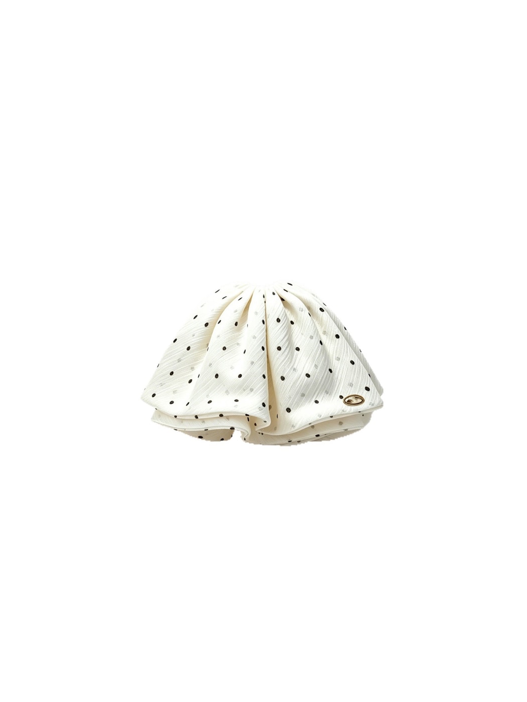 Beau - Ruched Polka Dot Fabric Look Women's Claw Clip