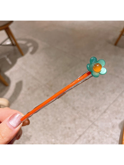 Beau - Plastic Alloy Flower Design Hair Clip