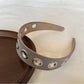 Gifty - Simple Punk Style PU Leather Alloy Detail Headband