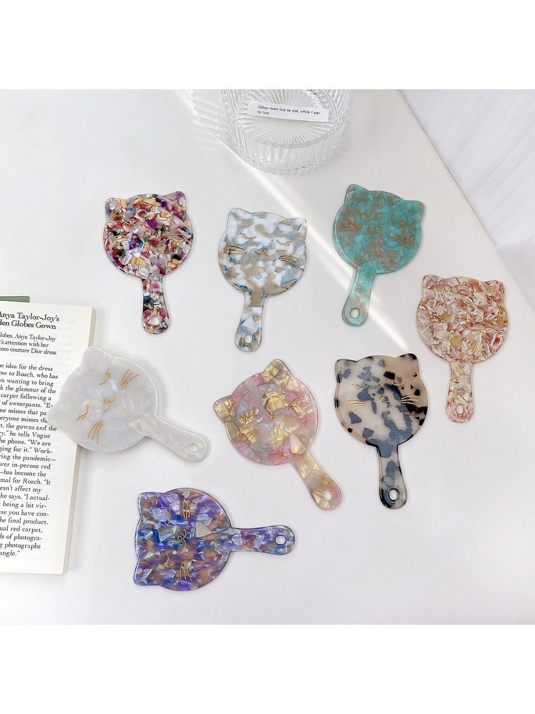 Mirroray - Acetate Cat Handheld Mirror Portable Vanity