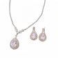 Nozari - Rhinestone Water Drop Necklace and Earrings Set