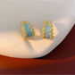Earedge - Geometric C Shape Vintage Style Stud Earrings