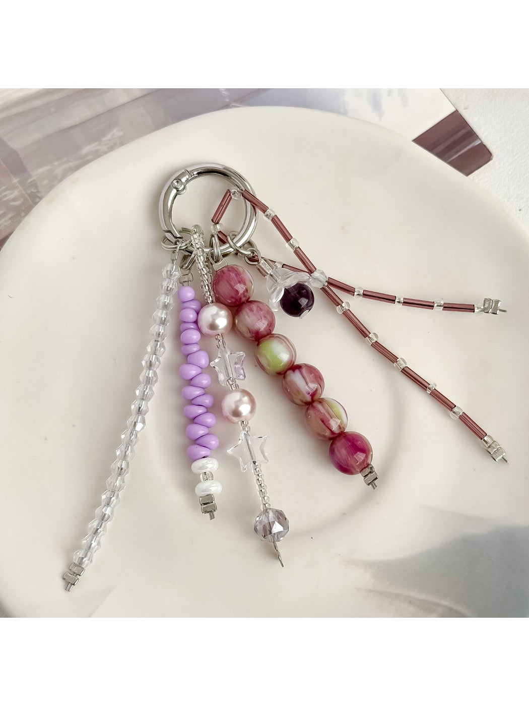 Keypus - Decorative Beaded Bag Pendant Ring Keychain