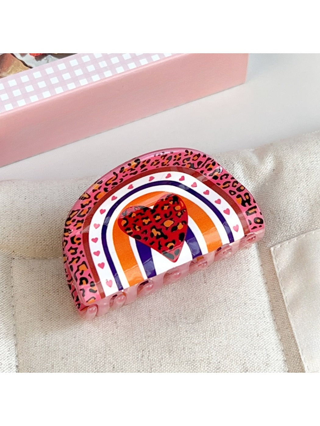 Beau - Valentine's Day Pink Heart  Hair Clips