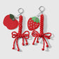 Keypus - Red Strawberry and Apple Charm Keychain