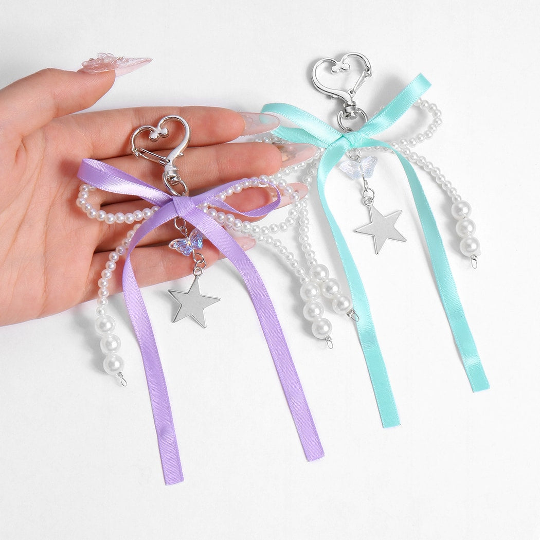 Keypus - Bow Ribbon Star Pendant Keychain