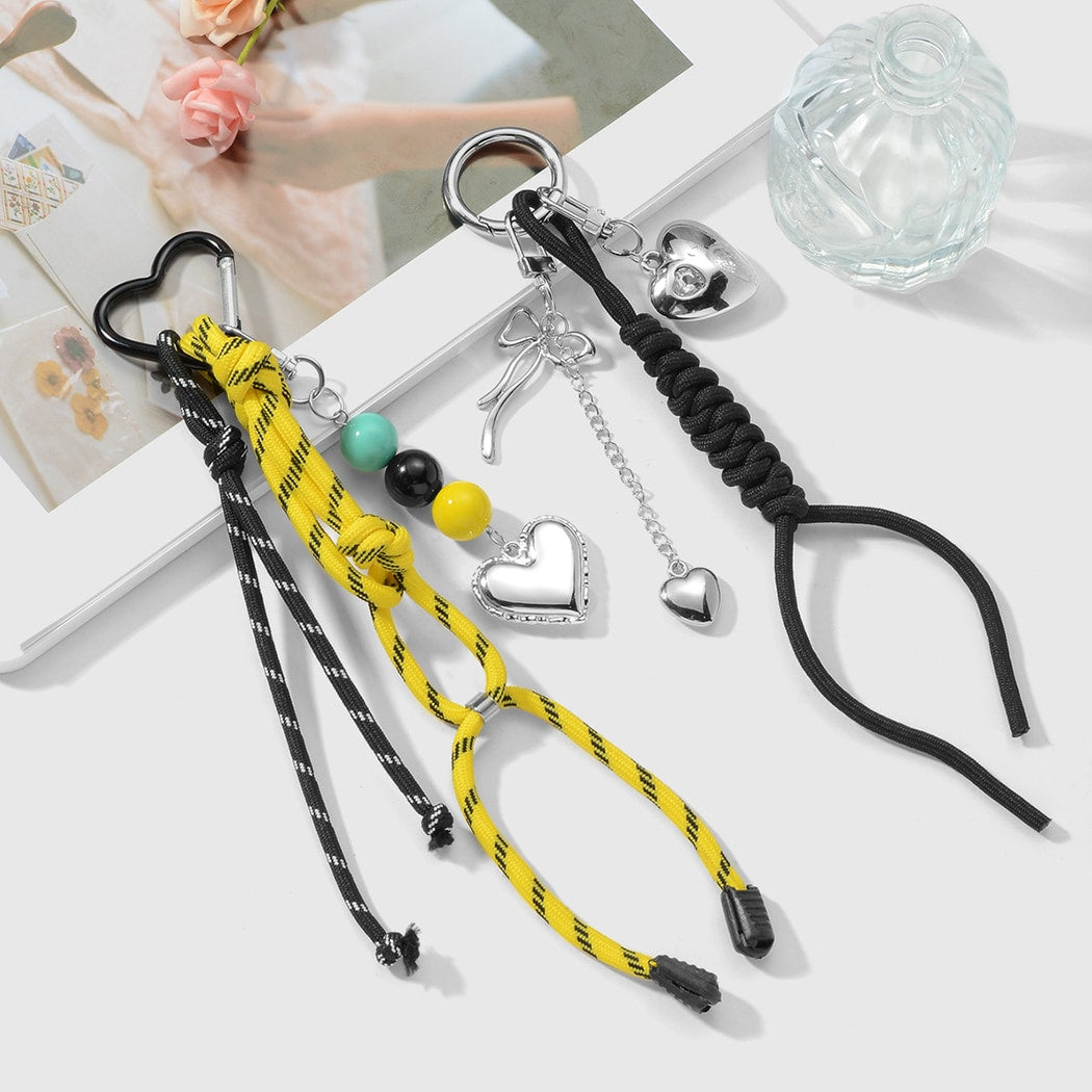 Keypus - Decorative Heart Charm and Rope Keychain