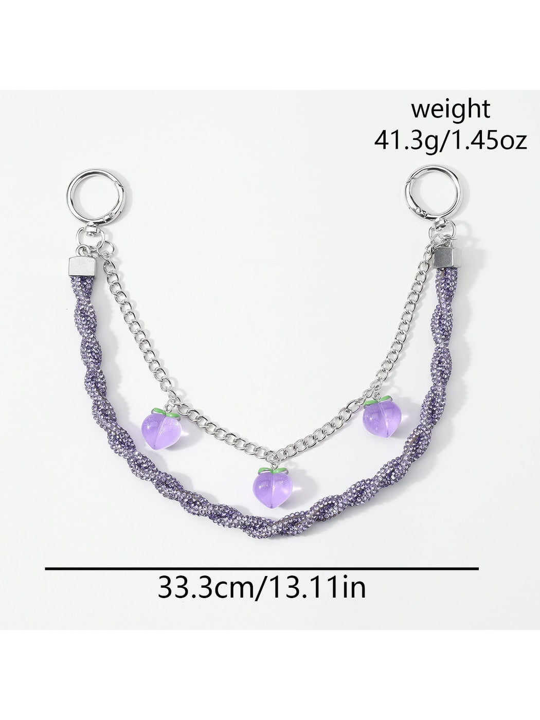 Keypus - Y2K Heart Chain Decorative Bag Charm Keychain