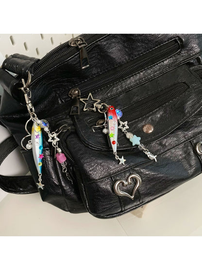 Keypus - Segmented Beaded Look Fish Bag Charm Keychain