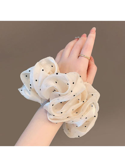 Gifty - Elegant Polka-Dotted Satin Scrunchies