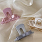 Close-up of Beau T shaped bow hair claw clip showing clip teeth