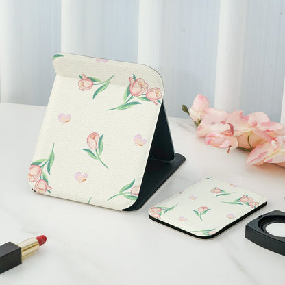 Mirroray - Floral Print Folding Desktop Makeup Mirror
