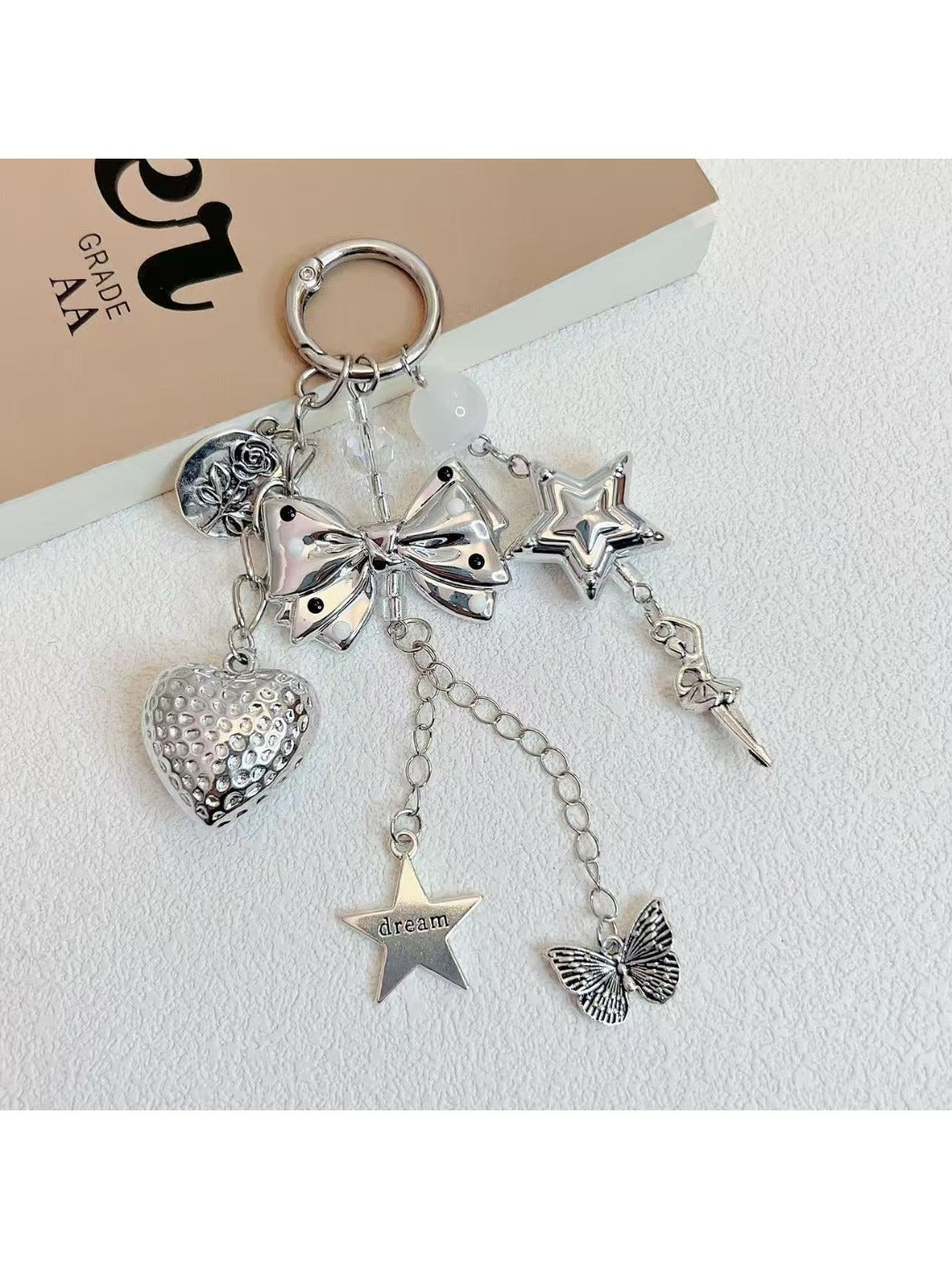 Keypus - Heart Shaped Bow Charm Keychain