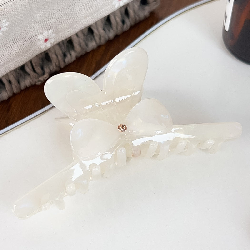 Beau - Acetate Board Bow Detail Decorative Claw Clip