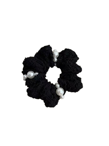 Gifty - Textured Beaded Accent Polyester Scrunchie