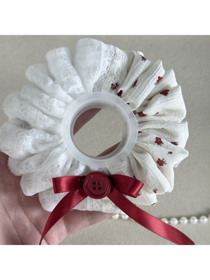 Gifty - Floral Patchwork Ribbon Button Scrunchie
