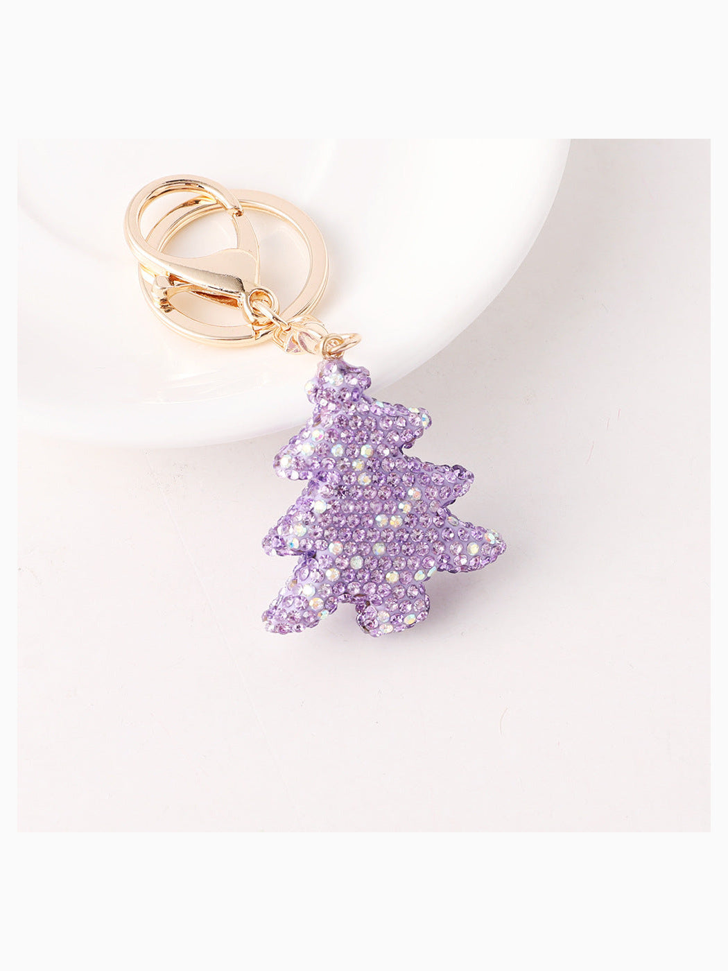 Purple Christmas tree keychain
