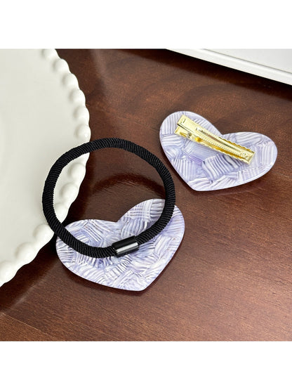 Gifty-Heart Acetate Hair Clip Ponytail Holder Edge Clip