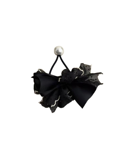 Gifty - Polka Dot Ribbon Bow Decorative Hair Tie