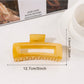 Beau - Solid Color Square Openwork Claw Clip