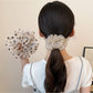 Gifty - Polka Dot Mesh Ruffled Ponytail Hair Scrunchie