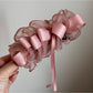 Beau - Sweet Ruffle Bow Fabric Banana Clip