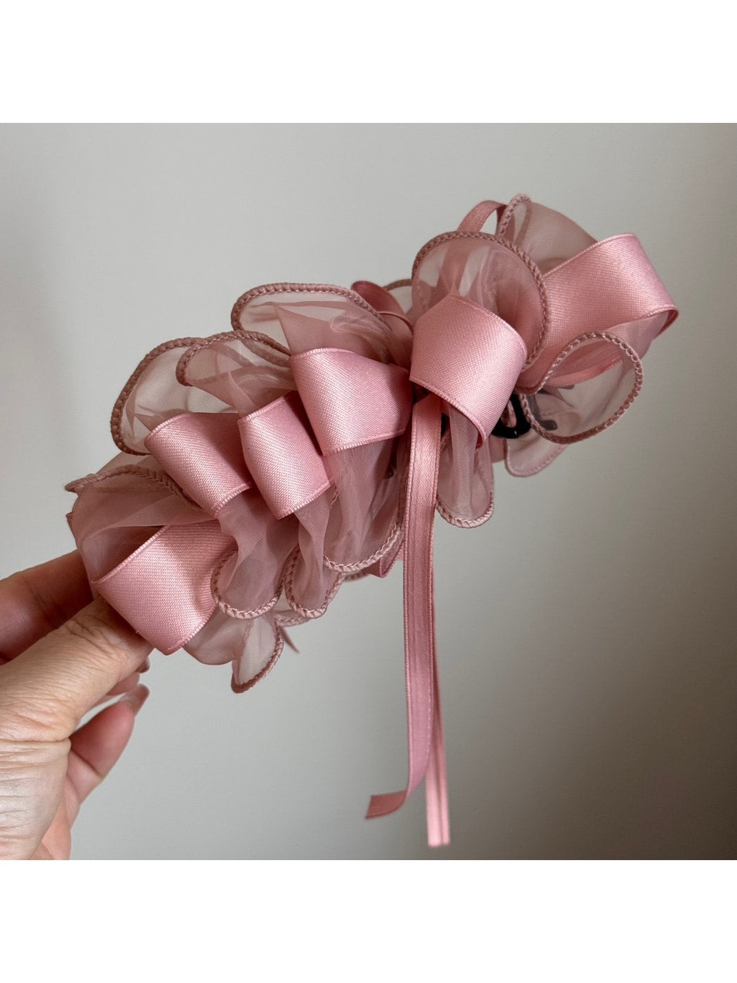 Beau - Sweet Ruffle Bow Fabric Banana Clip
