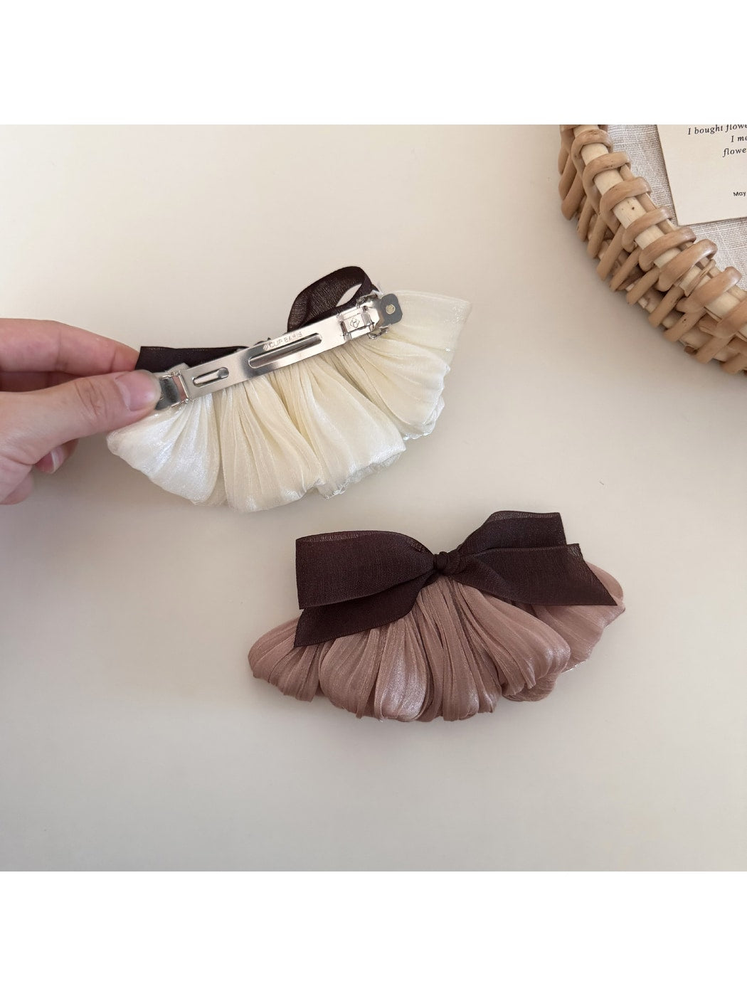 Beau - Polyester Alloy Ballet Bow Decorative French Barrette
