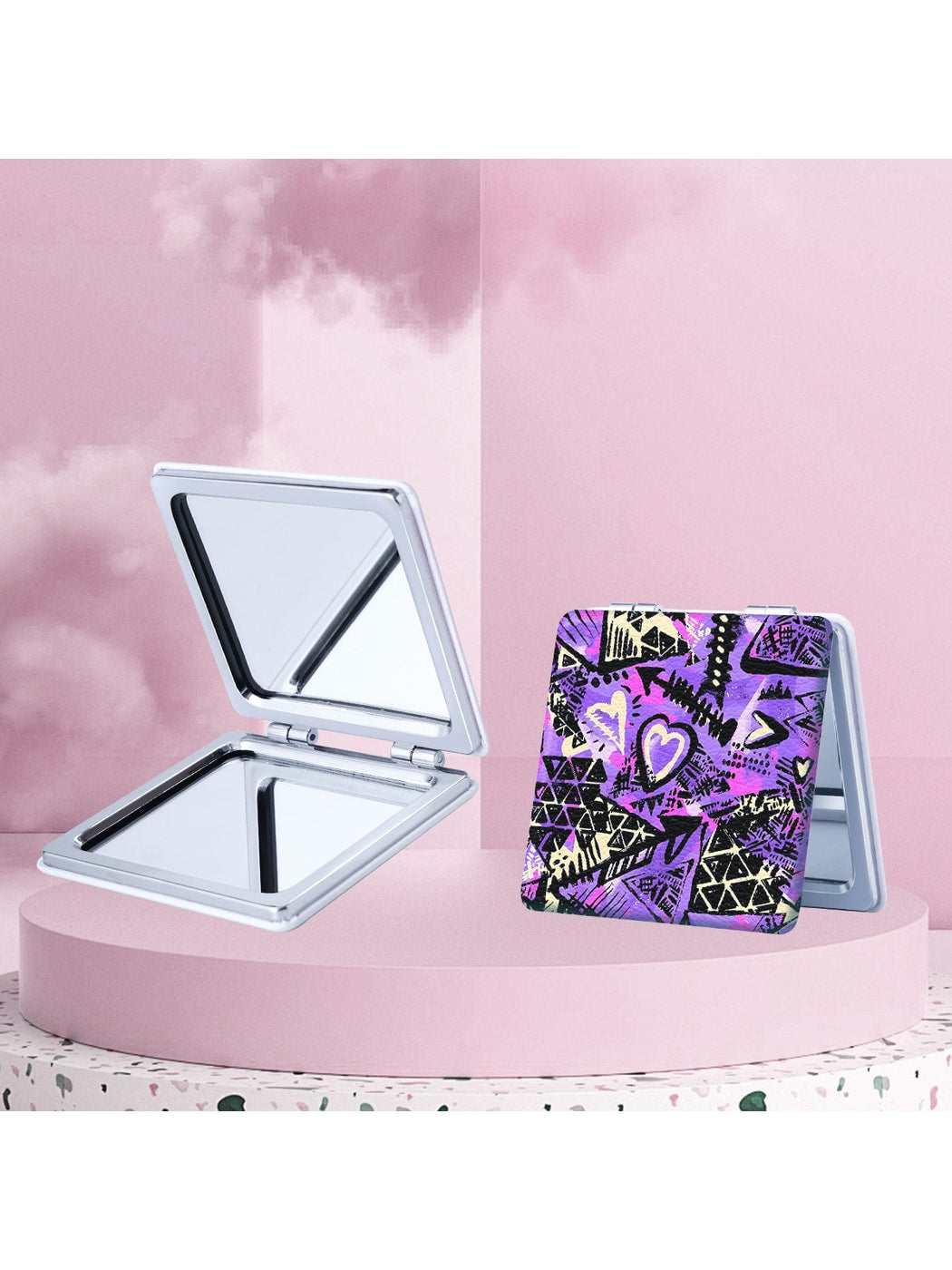 Mirroray - Y2K Graffiti Square Foldable Pocket Mirror